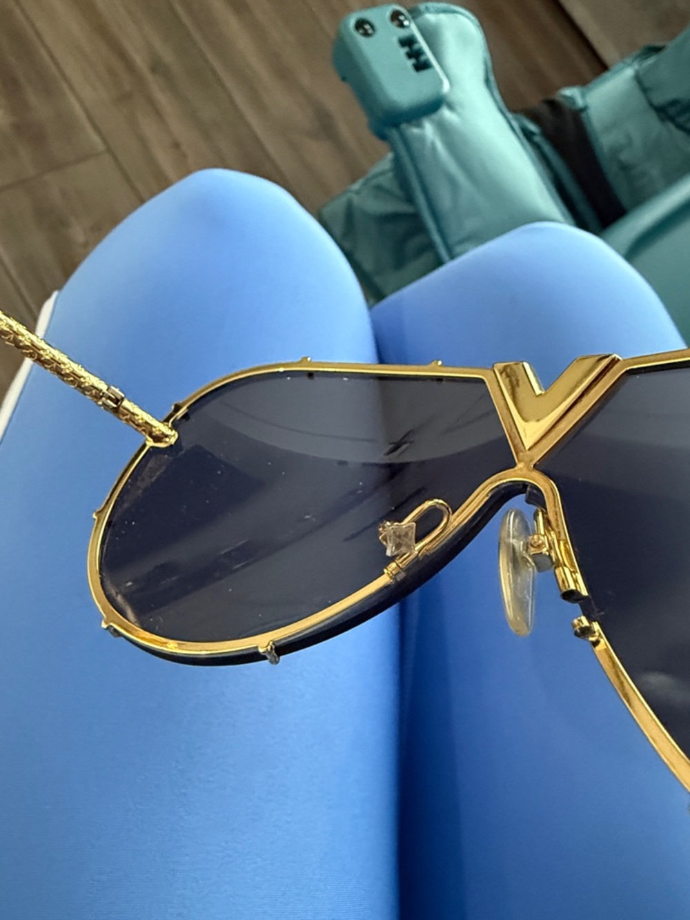 Louis Vuitton Gold-Accent Brown Aviator Sunglasses - Picture 14 of 15